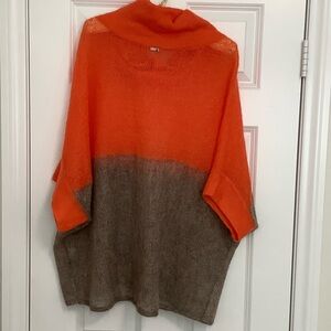 VPL Orange and Brown Cowl Neck Sweater